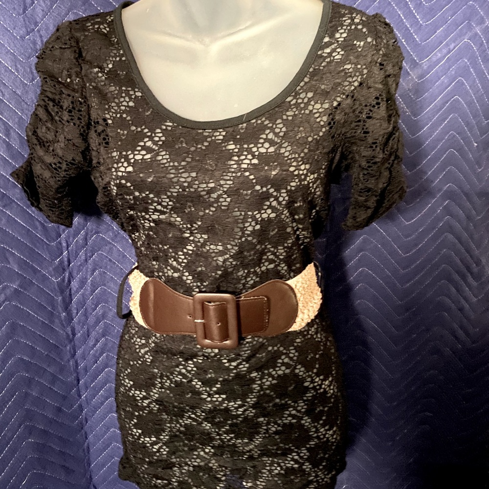 Lace top with belt